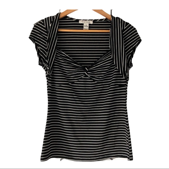White House Black Market Tops - Black & White Striped Top
